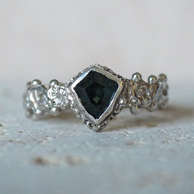 The Arden ring, set with a kite-cut Australian sapphire